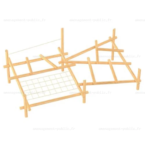 Parcours pour aires de jeux extérieurs en bois de robinier